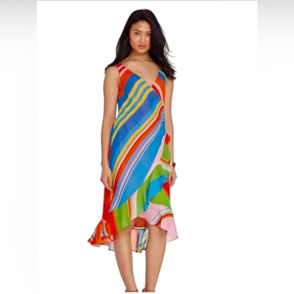 Ralph Lauren Multicolor Striped V-Neck Sundress